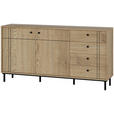 SIDEBOARD  in 160,2/81,8/37 cm  - Eichefarben/Schwarz, MODERN, Holzwerkstoff/Kunststoff (160,2/81,8/37cm) - Carryhome