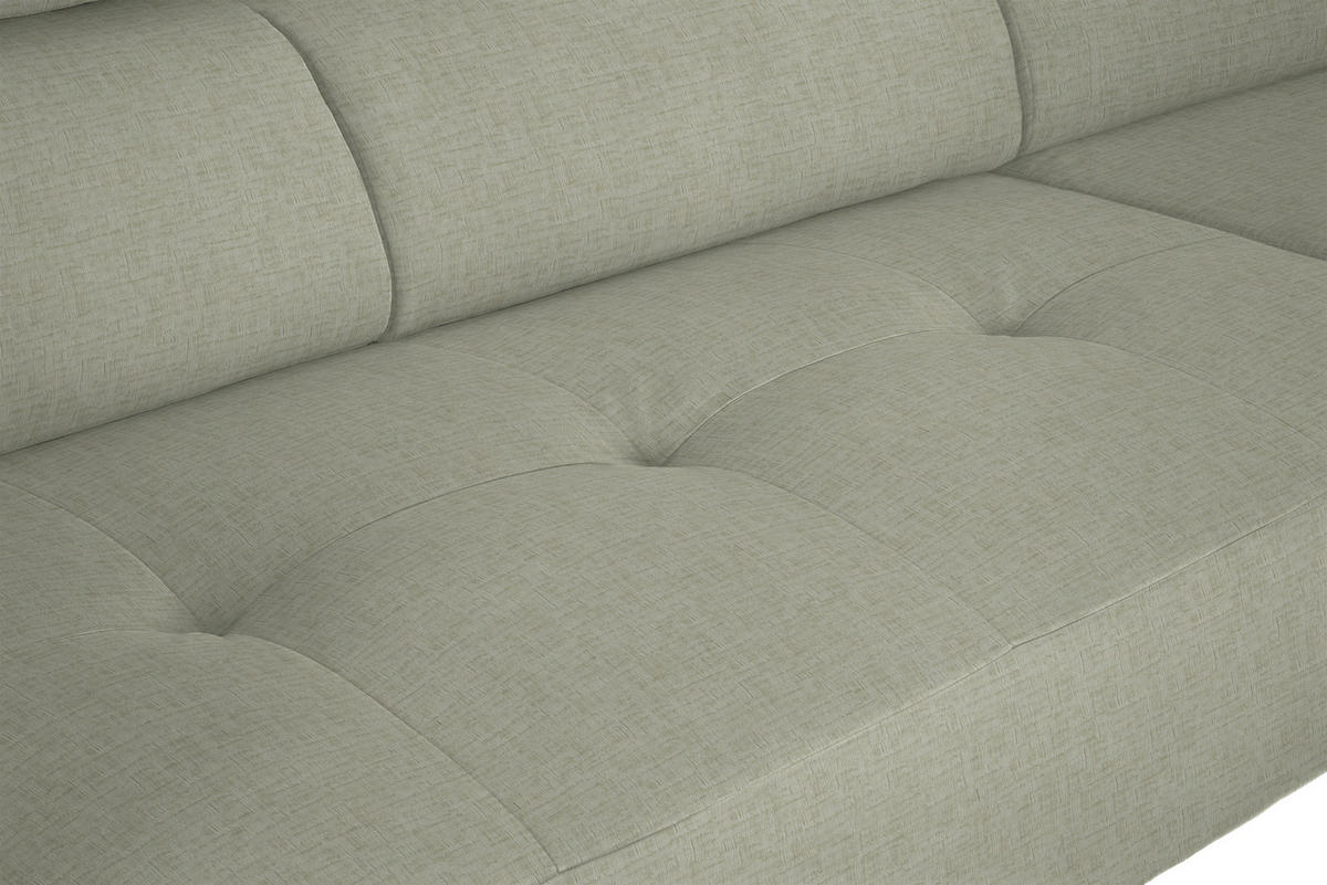 ECKSOFA in Chenille Creme  280/205 cm  - Creme/Schwarz, Design, Textil/Metall (280/205cm) - Xora