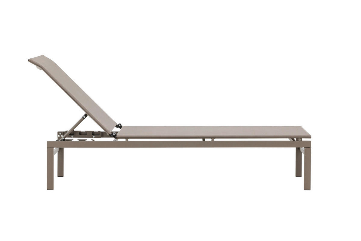 SONNENLIEGE 60/97/189 cm  - Beige, MODERN, Textil/Metall (60/97/189cm) - Gardenson