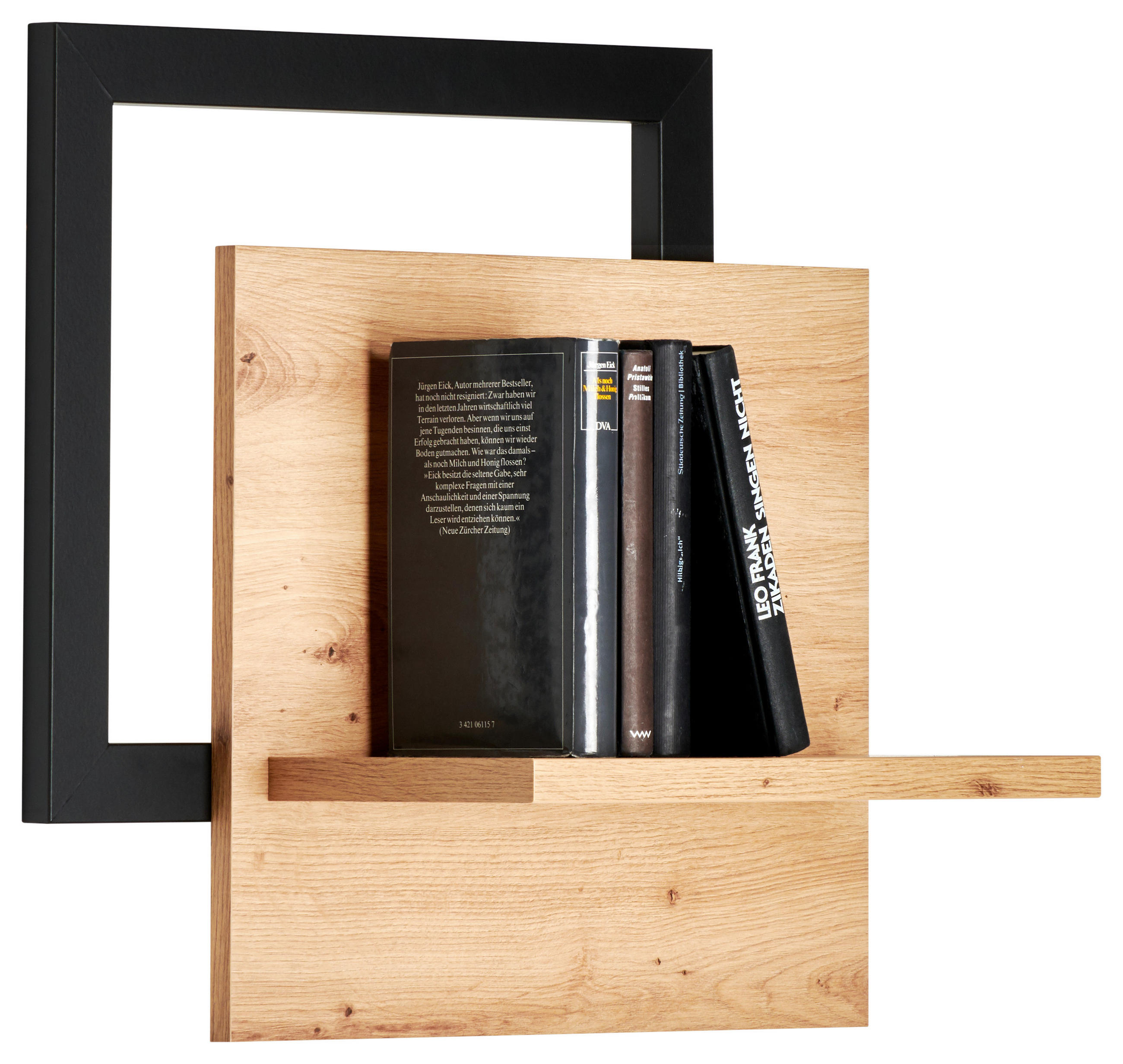 Wandboard in 56/51/24 cm Anthrazit, Eichefarben