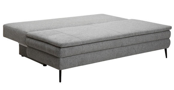 SCHLAFSOFA  mit Liegefunktion, Stoffauswahl Webstoff Grau  - Schwarz/Grau, Design, Kunststoff/Textil (200/90/100cm) - Venda
