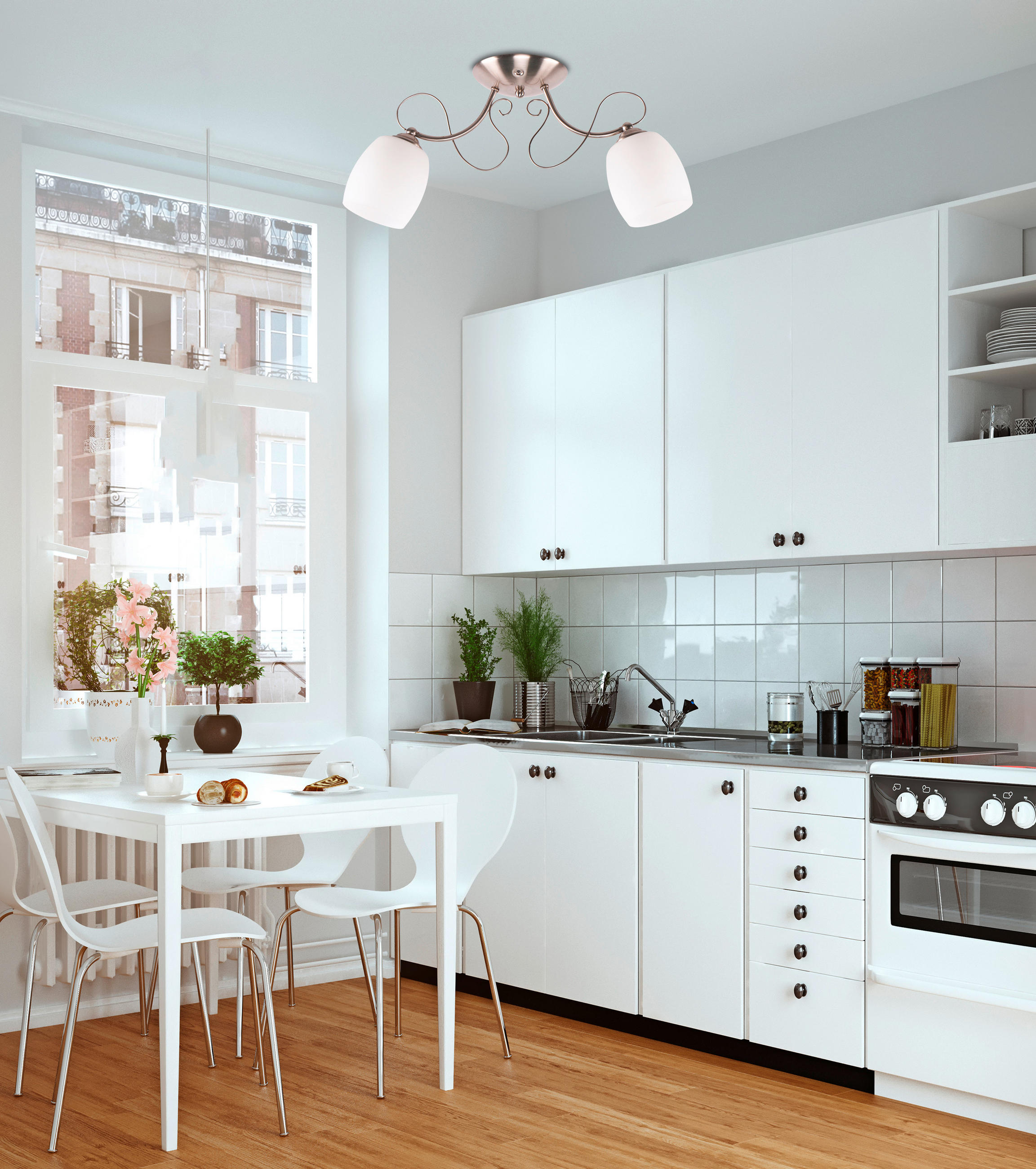 TAKLAMPA 56/15/26 cm  - vit, Klassisk, metall (56/15/26cm)