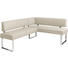 ECKBANK in Leder, Metall Chromfarben, Creme - Chromfarben/Creme, Design, Leder/Metall (206/165cm) - Novel ECKBANK in Leder, Metall Chromfarben, Creme - Chromfarben/Creme, Design, Leder/Metall (206/165cm) - Novel