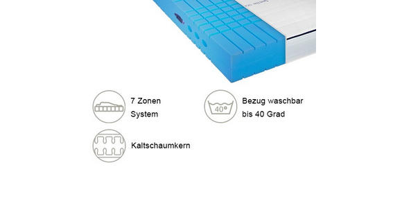 KALTSCHAUMMATRATZE 140/200 cm  - Weiß, Basics, Textil (140/200cm) - Novel