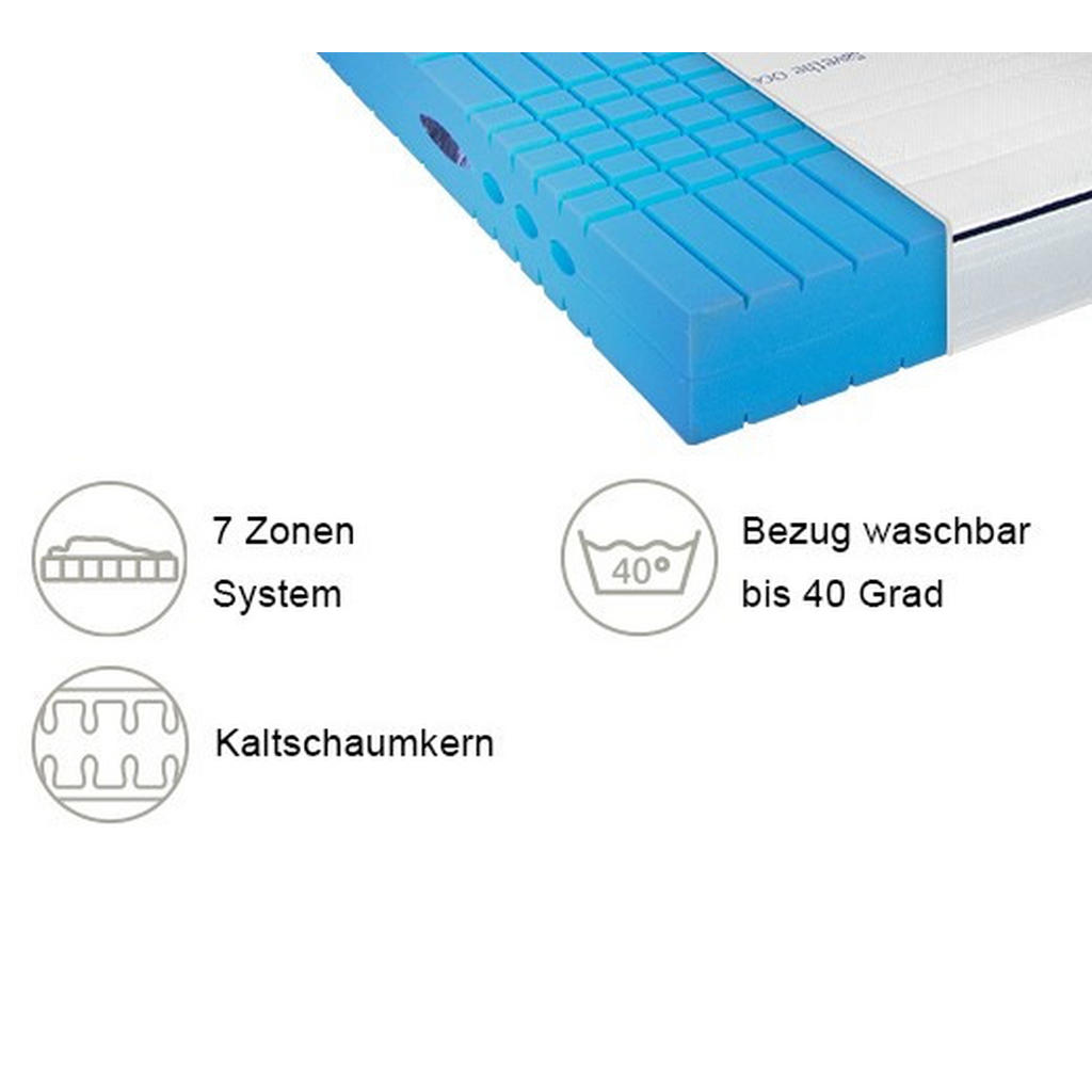 Thumbnail - Novel Kaltschaummatratze Emotion S60, Weiß, Textil, H2 + H3, rechteckig, 180x200 cm, Made in Germany, Härtegradauswahl, ...