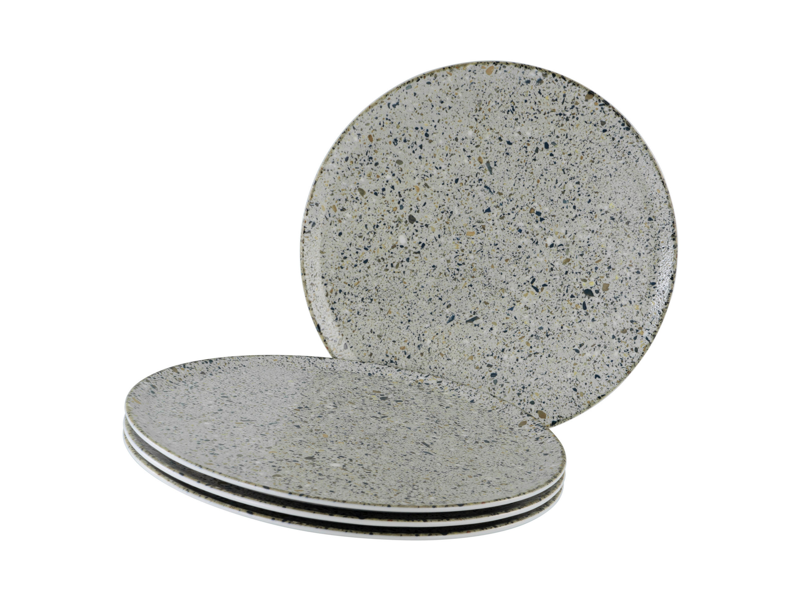 PIZZATELLER Porzellan 4-teilig Stone Collection Genua  - Grau, Basics, Keramik - Creatable