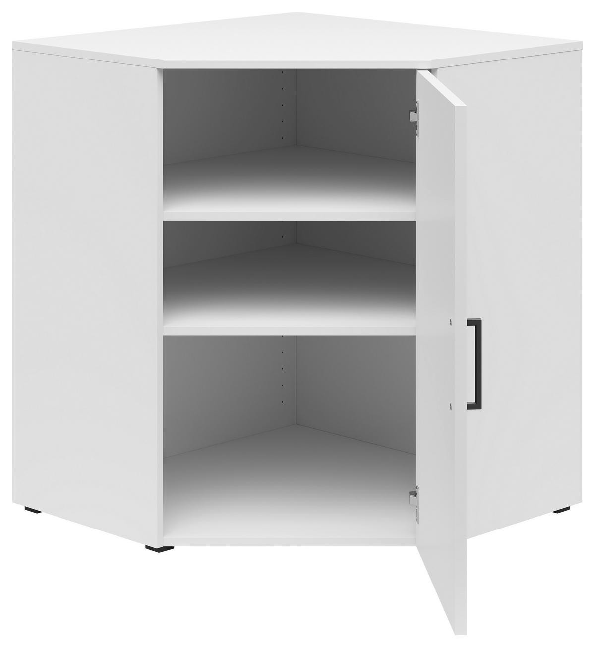ECKKOMMODE 71,5/83/71,5 cm  in Weiss  - Weiss/Anthrazit, Modern, Holzwerkstoff/Kunststoff (71,5/83/71,5cm) - Carryhome