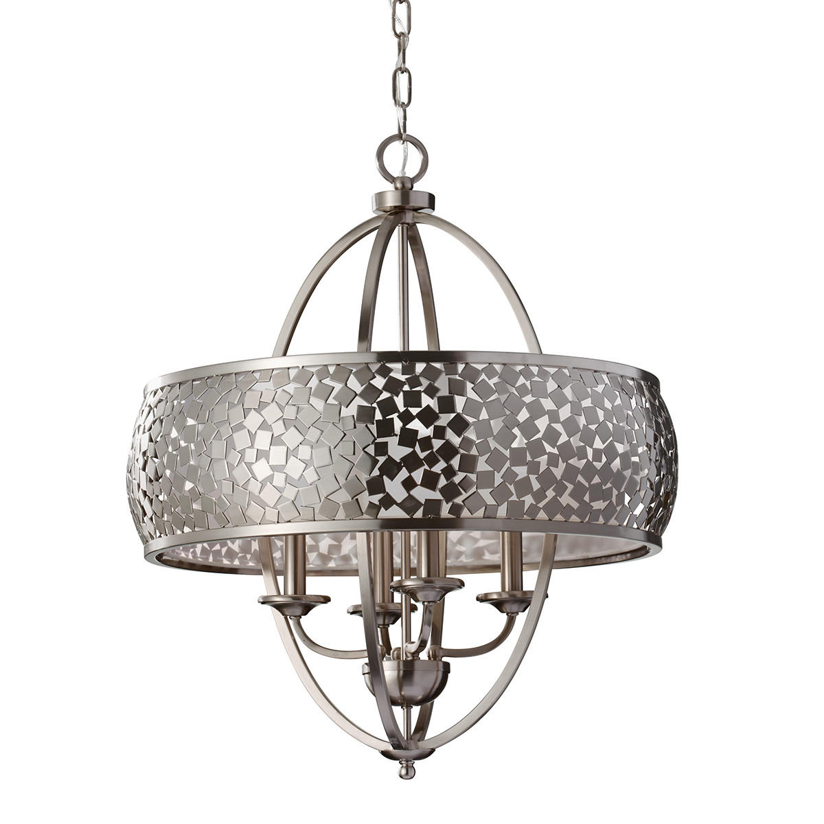 KRONLEUCHTER 61/80.7 cm    - Silberfarben, Romantik / Landhaus, Glas/Metall (61/80.7cm) - Elstead Lighting