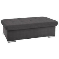 HOCKER in Textil Dunkelgrau  - Dunkelgrau/Silberfarben, Design, Textil/Metall (137/43/74cm) - Cantus