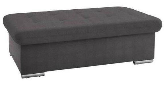 HOCKER in Textil Dunkelgrau  - Dunkelgrau/Silberfarben, Design, Textil/Metall (137/43/74cm) - Cantus