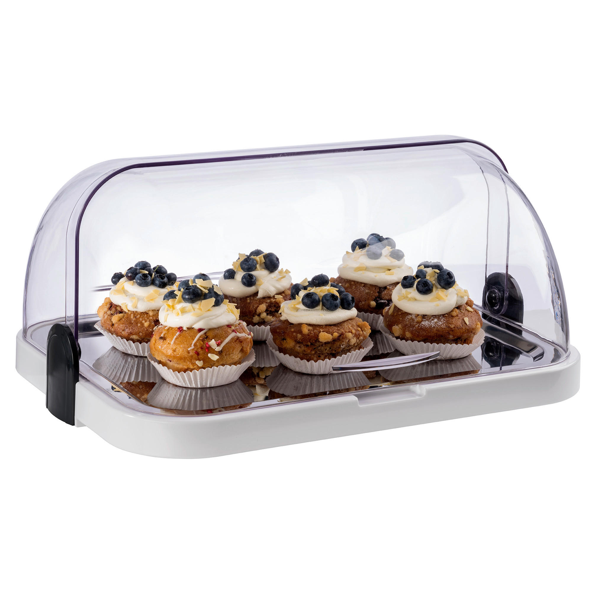 SERVIERPLATTE  - Blau/Edelstahlfarben, Basics, Kunststoff/Metall (44/32/20,5cm)