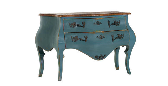 SIDEBOARD in 122/86/57 cm - Blau/Messingfarben, Design, Holz/Metall (122/86/57cm) - Landscape