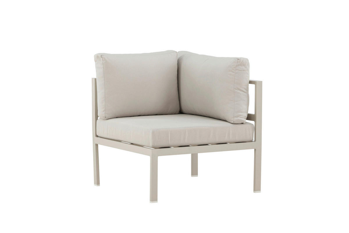 LOUNGEECKTEIL  - Beige, MODERN, Textil/Metall (74/65/74cm) - Gardenson