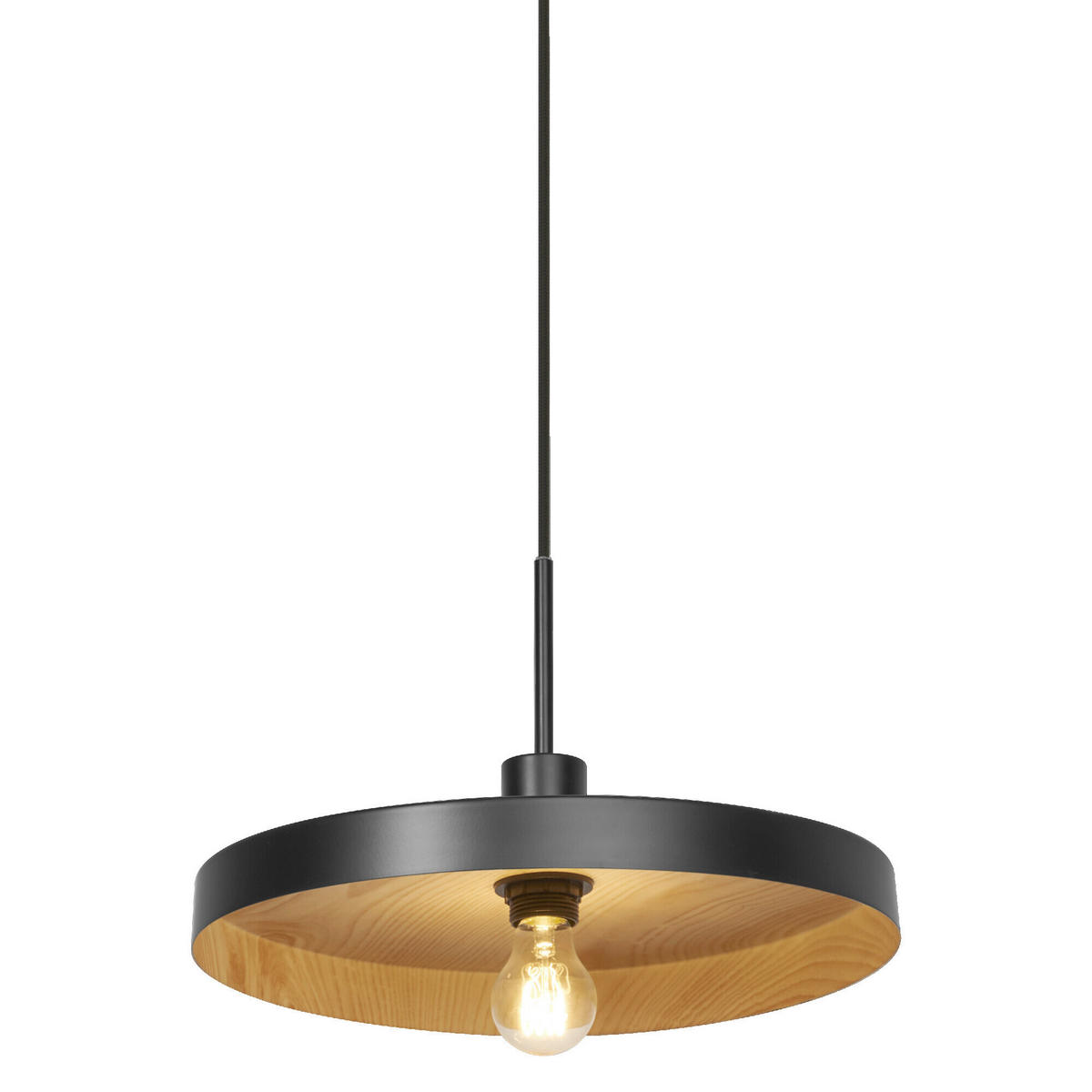 HÄNGELEUCHTE 40/127 cm   - Schwarz/Naturfarben, Basics, Metall (40/127cm) - Osram
