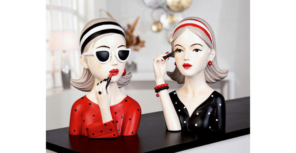 SKULPTUR - Beige/Rot, Trend, Kunststoff (17/26/17cm) - Ambia Home