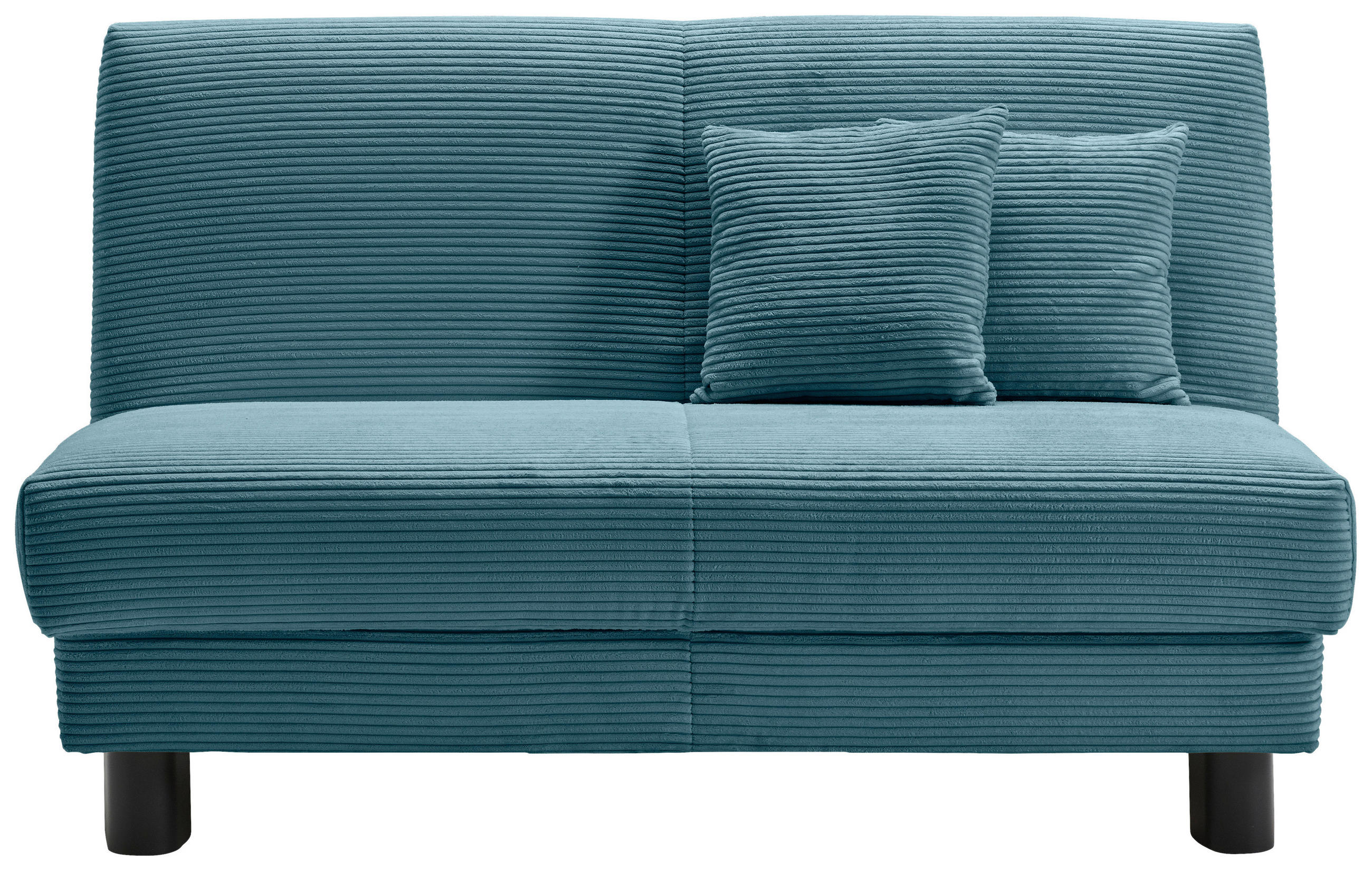 SCHLAFSOFA Cord Petrol  - Petrol/Schwarz, Design, Textil/Metall (145/85/100cm) - Carryhome