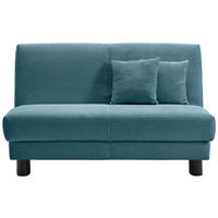 SCHLAFSOFA Cord Petrol  - Petrol/Schwarz, Design, Textil/Metall (145/85/100cm) - Carryhome