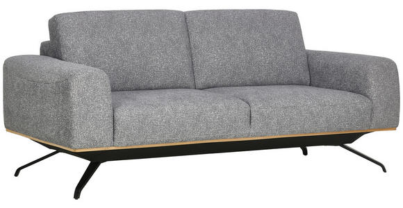 3-SITZER-SOFA Struktur Grau  - Schwarz/Grau, Design, Holz/Textil (196/85-104/95cm) - Novel