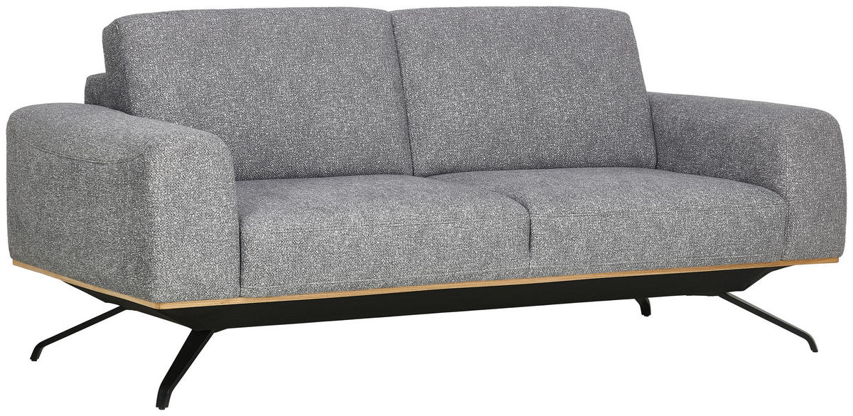3-SITZER-SOFA Struktur Grau  - Schwarz/Grau, Design, Holz/Textil (196/85-104/95cm) - Novel