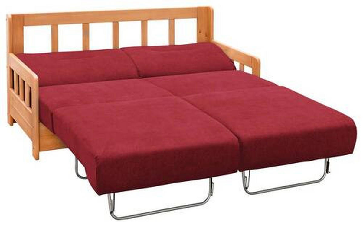 SCHLAFSOFA in Textil Rot, Honig  - Rot/Honig, Lifestyle, Holz/Textil (154/88/90cm) - Livetastic