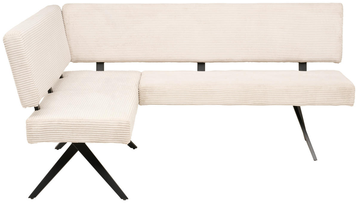 ECKBANK 150/190 cm  in Beige  - Beige/Schwarz, KONVENTIONELL, Textil/Metall (150/190cm) - MID.YOU