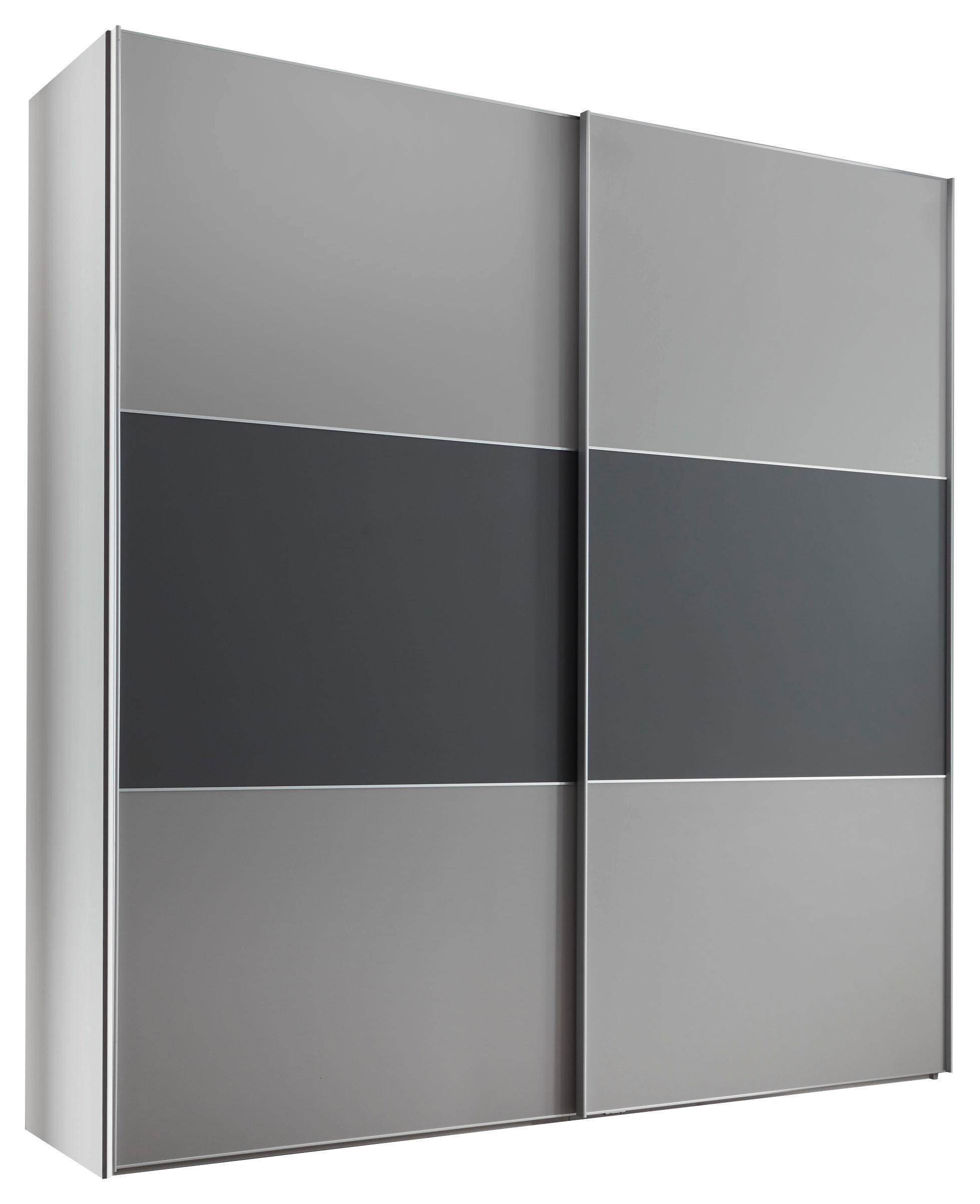 SCHWEBETÜRENSCHRANK 200/222/68 cm 2-türig Anthrazit, Hellgrau  - Anthrazit/Hellgrau, Holzwerkstoff/Metall (200/222/68cm) - Moderano