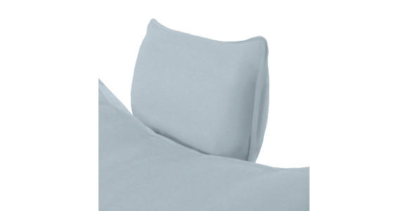 ECKSOFA in Flachgewebe Hellblau 176/292 cm - Schwarz/Hellblau, MODERN, Textil/Metall (176/292cm) - Carryhome