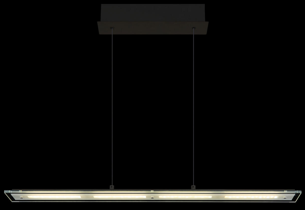 LED-HÄNGELEUCHTE Novak 88/9/150 cm  - Klar/Schwarz, Design, Glas/Kunststoff (88/9/150cm) - Globo