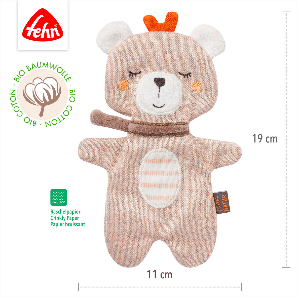 KNISTERTUCH - Hellbraun, Basics, Textil (18,5/10,5/0,4cm) - Fehn