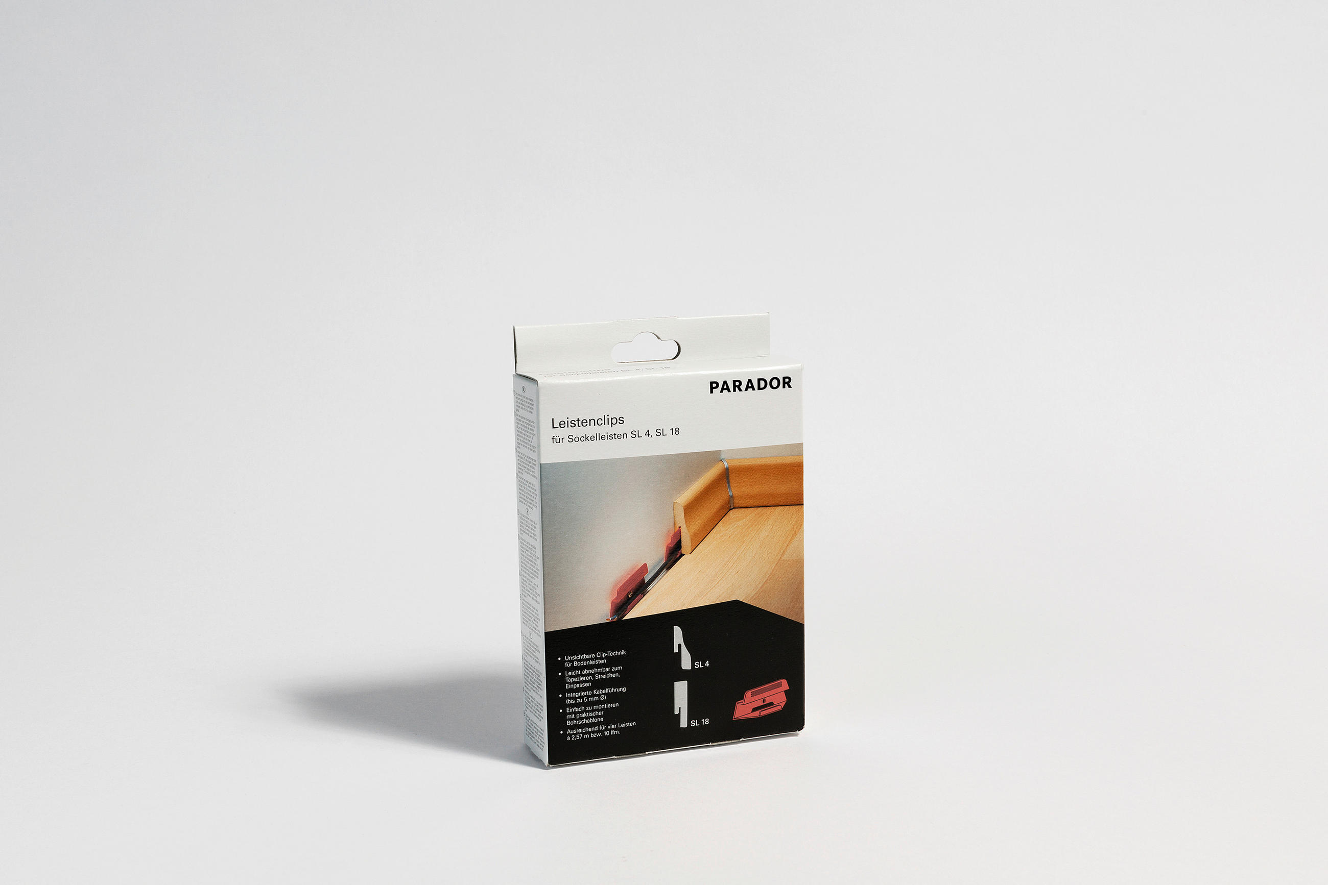 CLIPHOLDER - Hellrot, Basics, Karton (7/3/1cm) - Parador