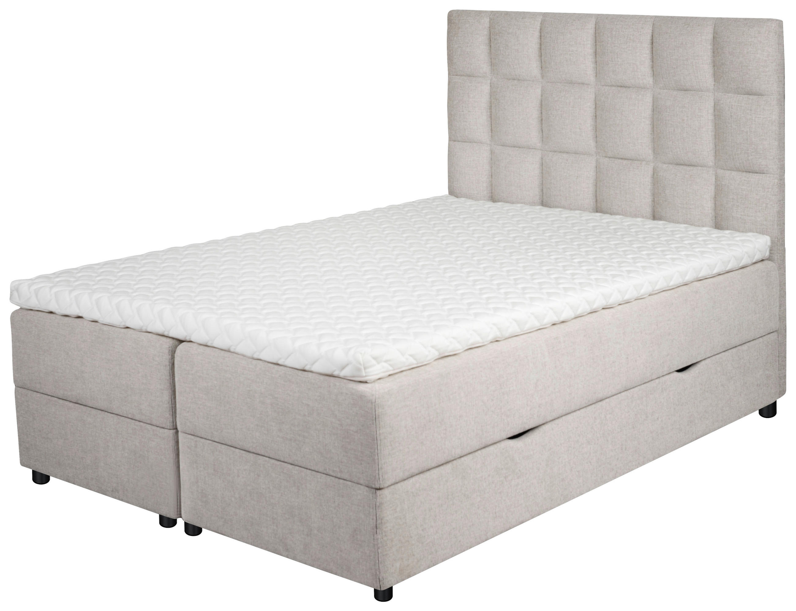 KONTINENTALSÄNG 140/200 cm  i mörkgrå  - mörkgrå/svart, Design, metall/trämaterial (140/200cm) - Elegando