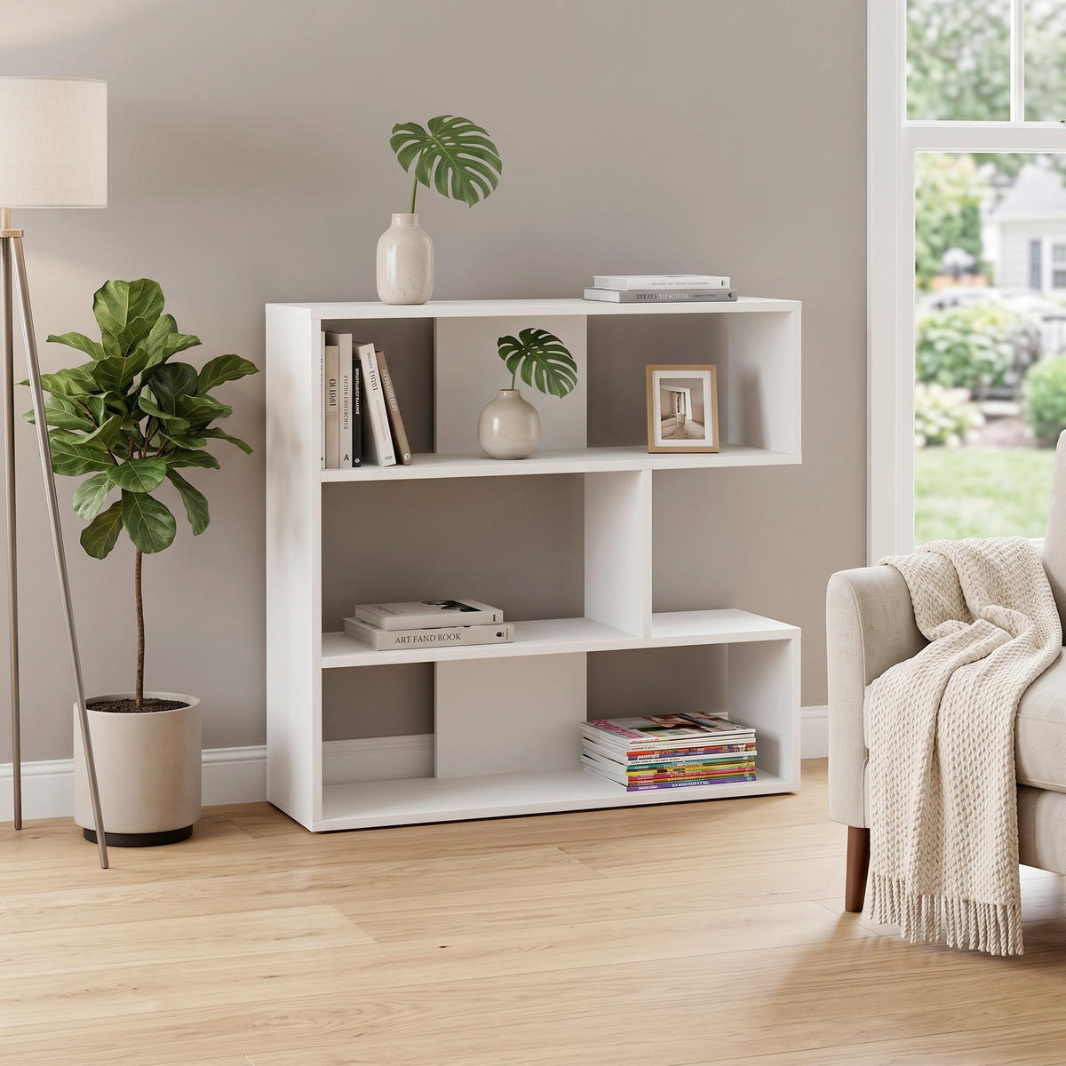 REGAL  94/89/30 cm Weiss  - Weiss, Design, Holzwerkstoff (94/89/30cm) - Livetastic