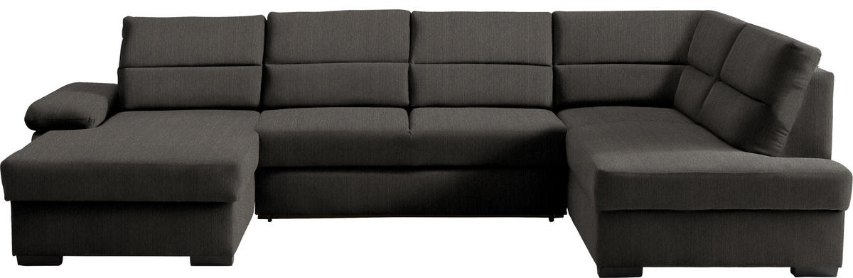 WOHNLANDSCHAFT in Webstoff Dunkelbraun  - Dunkelbraun, Konventionell, Kunststoff/Textil (166/319/183cm) - Cantus
