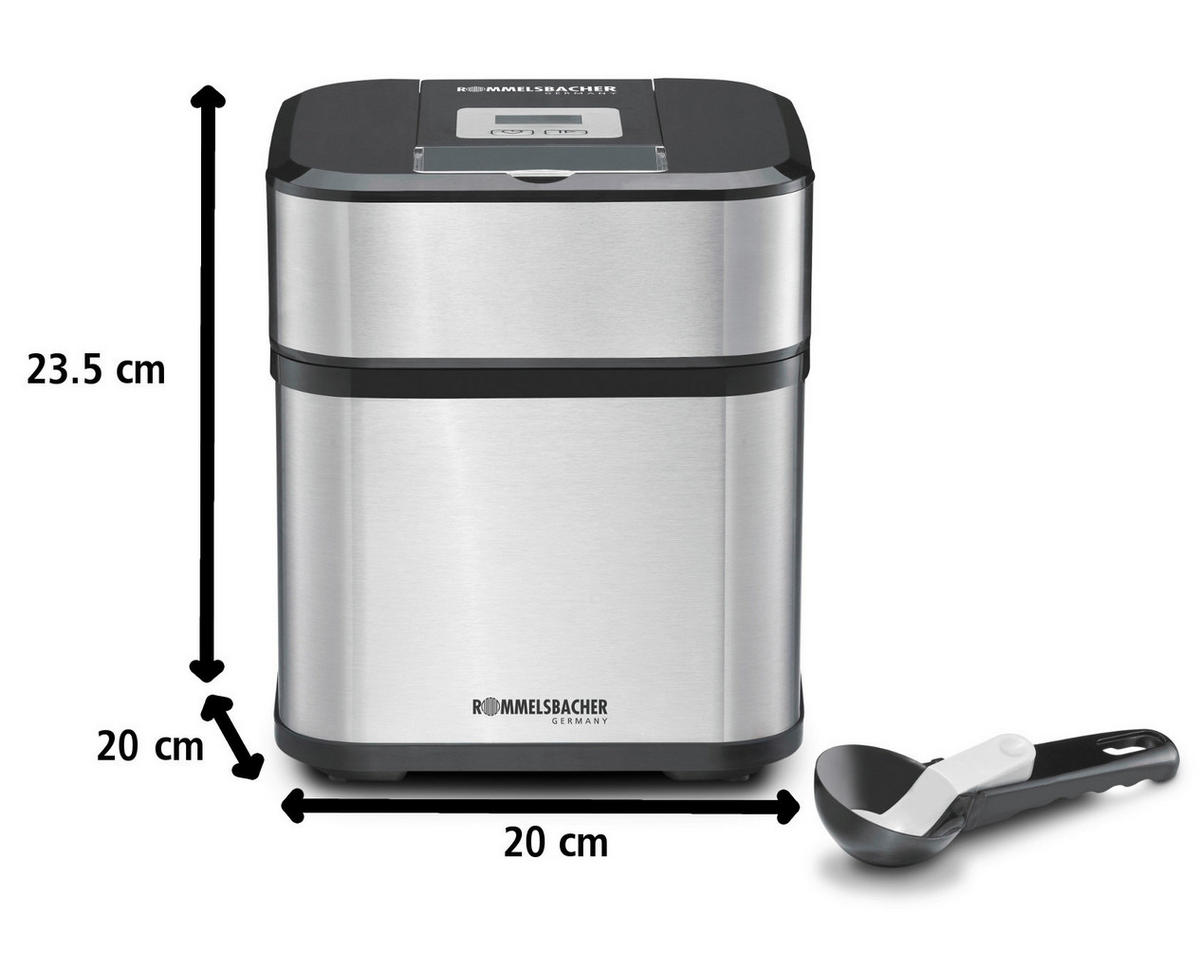 EISMASCHINE  - Schwarzchrom, Basics, Metall (20/23.5/20cm) - Rommelsbacher