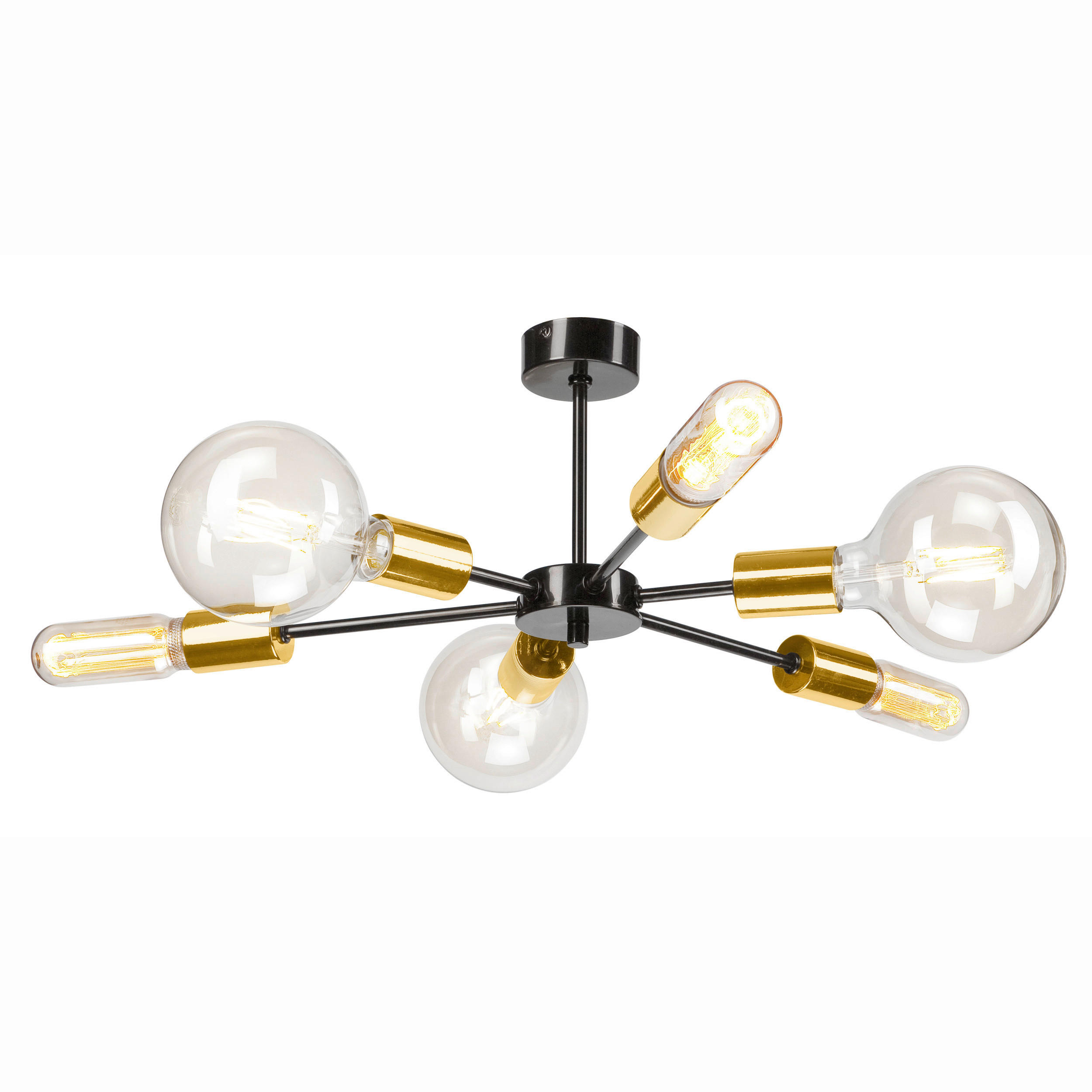 DECKENLEUCHTE Starla 22/45/22 cm   - Schwarz Hochglanz, Design, Metall (22/45/22cm)