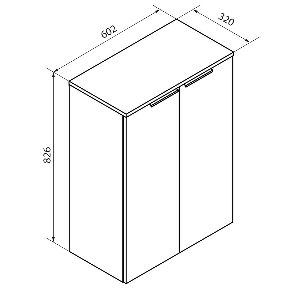 MIDISCHRANK 60,2/82,6/32 cm  - Silberfarben/Weiß, MODERN, Glas/Holzwerkstoff (60,2/82,6/32cm) - Voleo
