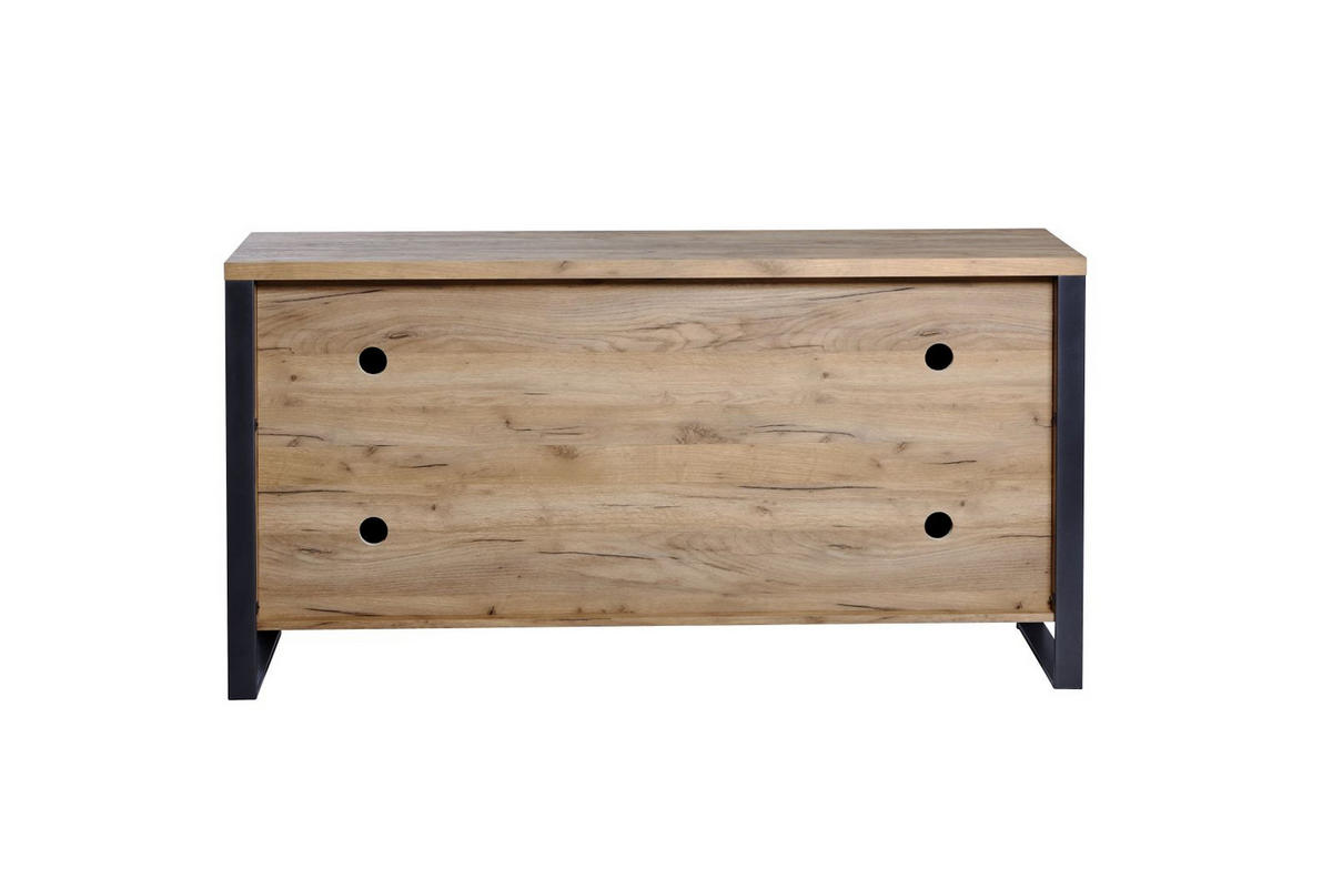 SIDEBOARD 150/76/39,5 cm  in Eichefarben  - Eichefarben/Anthrazit, Modern, Holzwerkstoff/Metall (150/76/39,5cm)