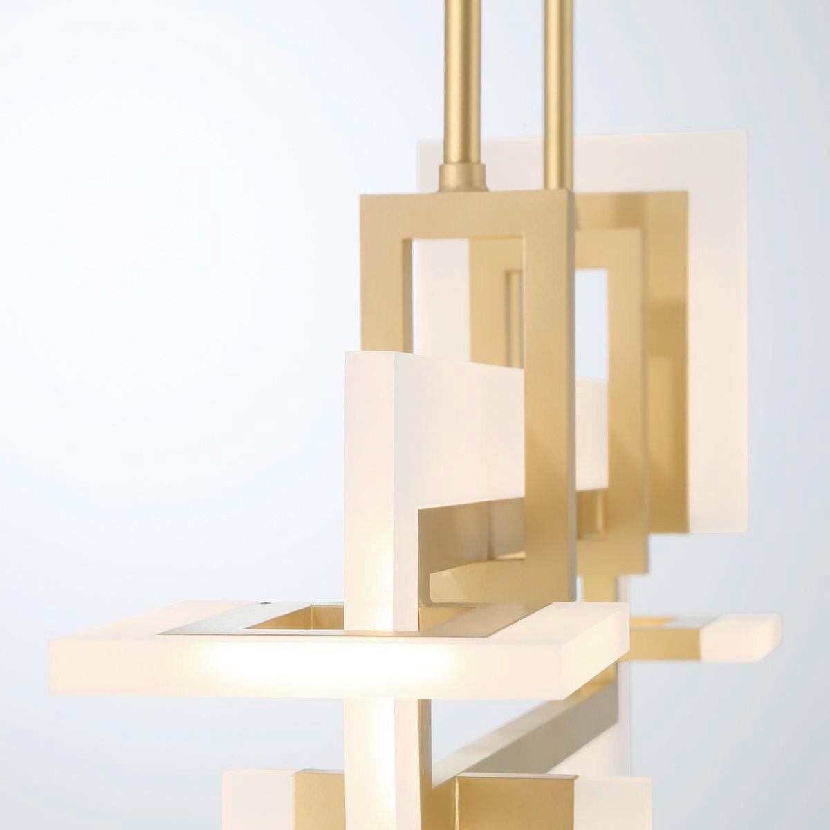 LED-HÄNGELEUCHTE    - Goldfarben, Design, Kunststoff/Metall (47,5/84/14cm)