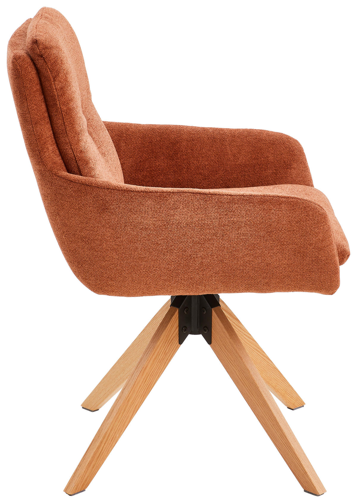 ARMLEHNSTUHL  in Eisen Samt  - Rostfarben/Eichefarben, MODERN, Holz/Textil (59/91/65cm) - Livetastic