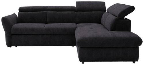 ECKSOFA in Webstoff Schwarz  254/224 cm  - Schwarz, Design, Kunststoff/Textil (254/224cm) - Stylife