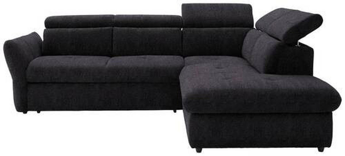 ECKSOFA in Webstoff Schwarz  254/224 cm  - Schwarz, Design, Kunststoff/Textil (254/224cm) - Stylife