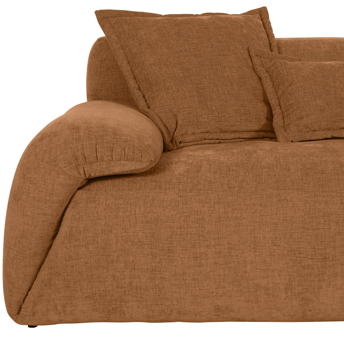ECKSOFA in Flachgewebe Rostfarben  - Rostfarben/Schwarz, Konventionell, Kunststoff/Textil (274/174cm) - Carryhome