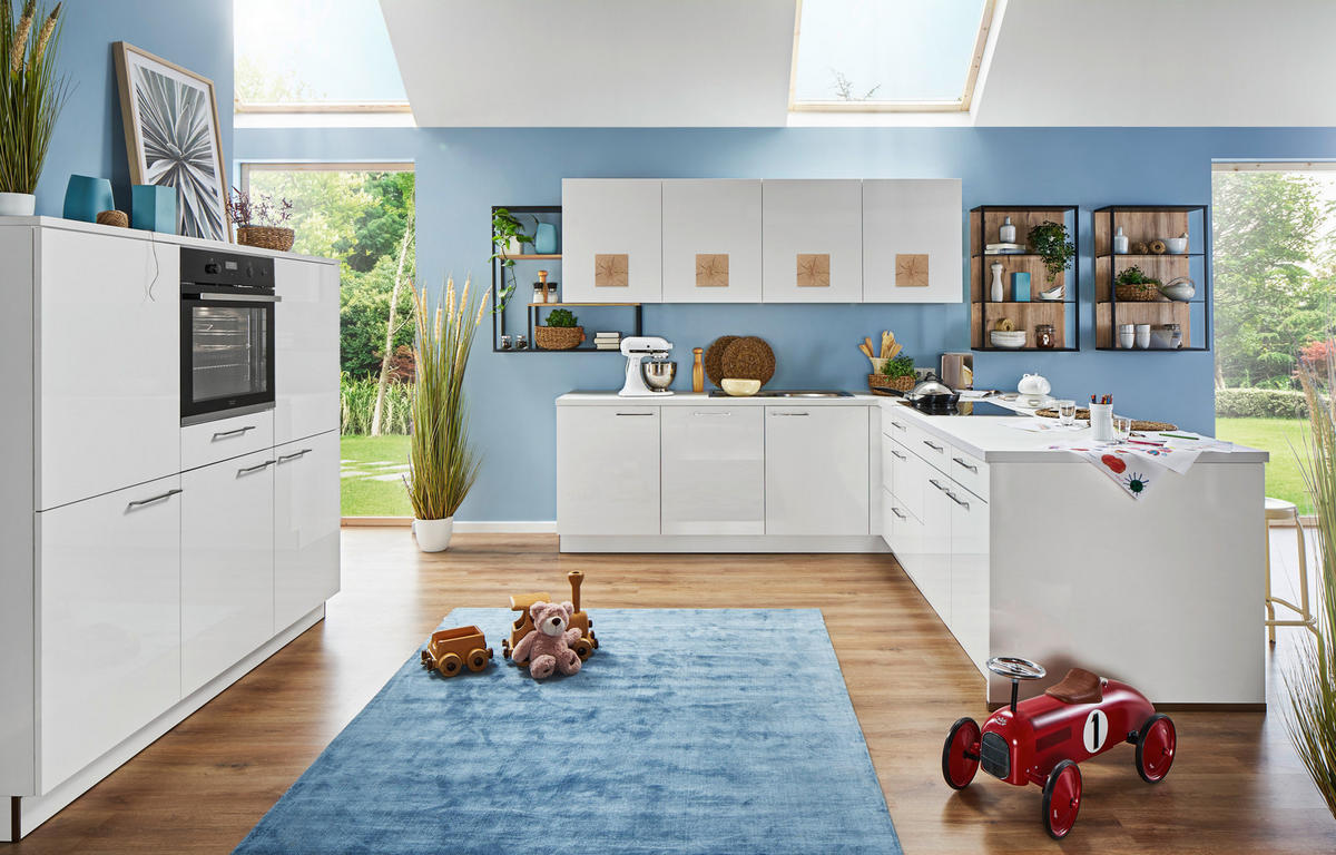 Bucătărie La Comandă   - alb, Design, material pe bază de lemn - Dieter Knoll