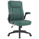 CHEFSESSEL  in Lederlook Dunkelgrün  - Dunkelgrün/Schwarz, Design, Kunststoff/Textil (63,5/110-120/68cm) - Carryhome