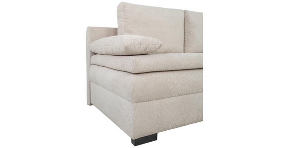 SCHLAFSOFA  mit Liegefunktion, Schlafen auf Sitzhöhe, Rücken echt Struktur Beige  - Beige/Schwarz, KONVENTIONELL, Kunststoff/Textil (195/93/83cm) - Carryhome