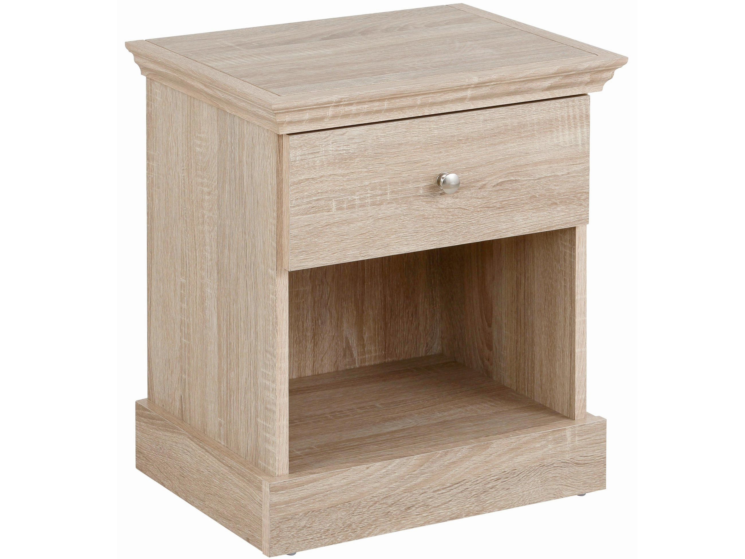 NACHTTISCH 45/50/35 cm  - Eichefarben/Silberfarben, Design, Holzwerkstoff/Metall (45/50/35cm) - MID.YOU