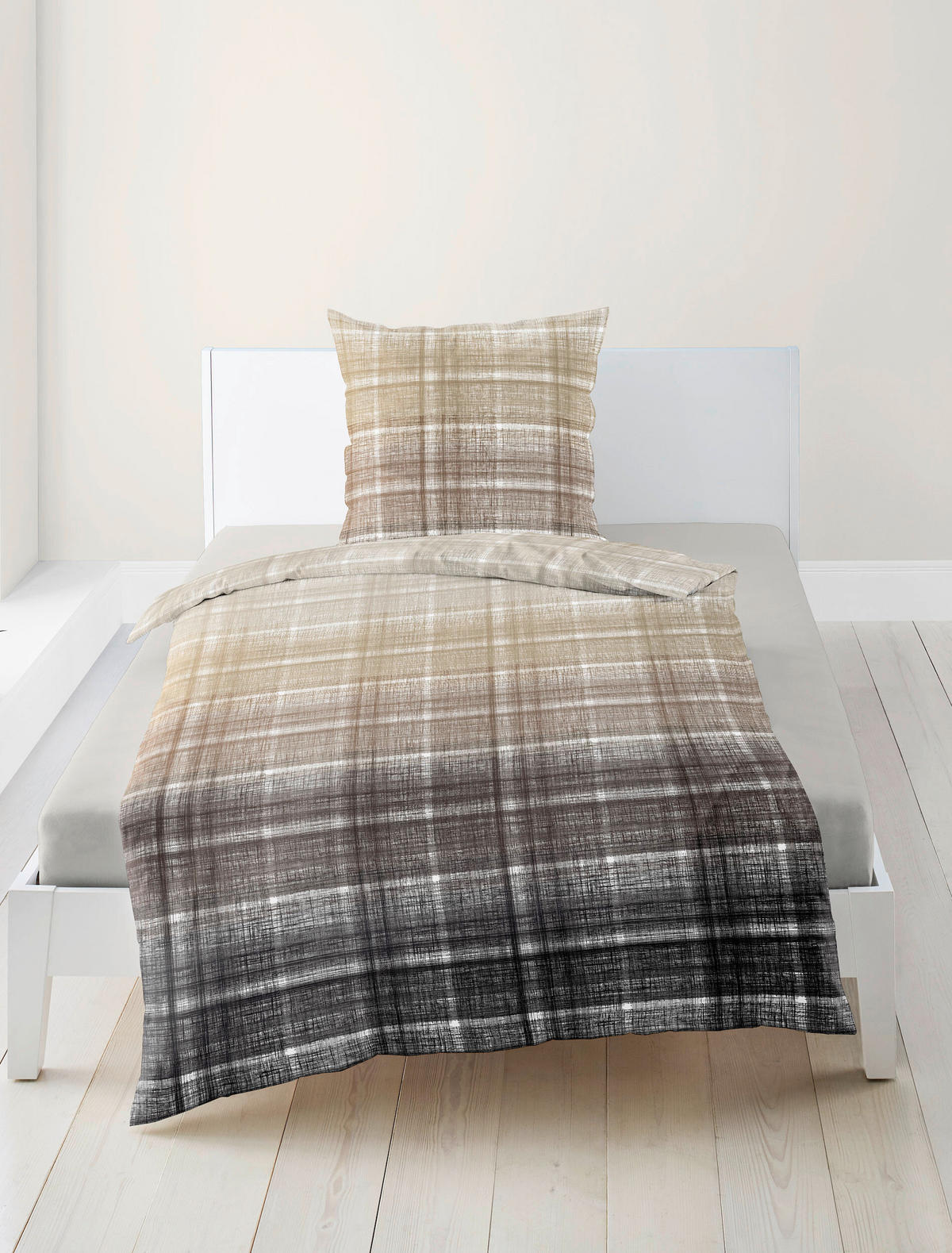 BETTWÄSCHE 2-teilig Biber 135/200 cm  - Grau, Design, Textil (135/200cm) - Bierbaum
