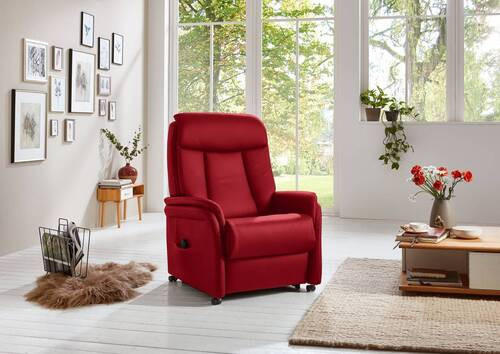 FERNSEHSESSEL in Rot  - Rot, KONVENTIONELL, Leder/Kunststoff (80/107/84cm) - Valdera