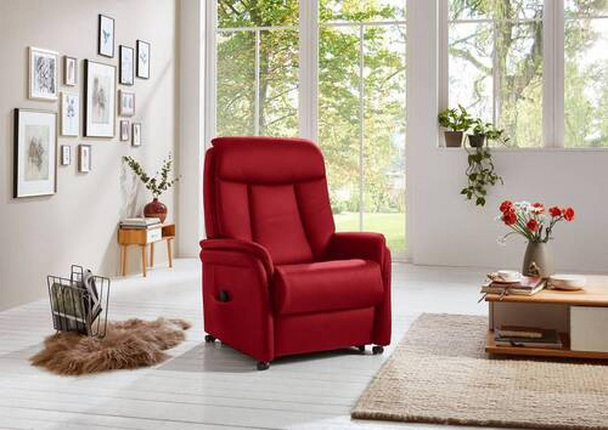 FERNSEHSESSEL in Rot  - Rot, Konventionell, Leder/Kunststoff (80/107/84cm) - Valdera