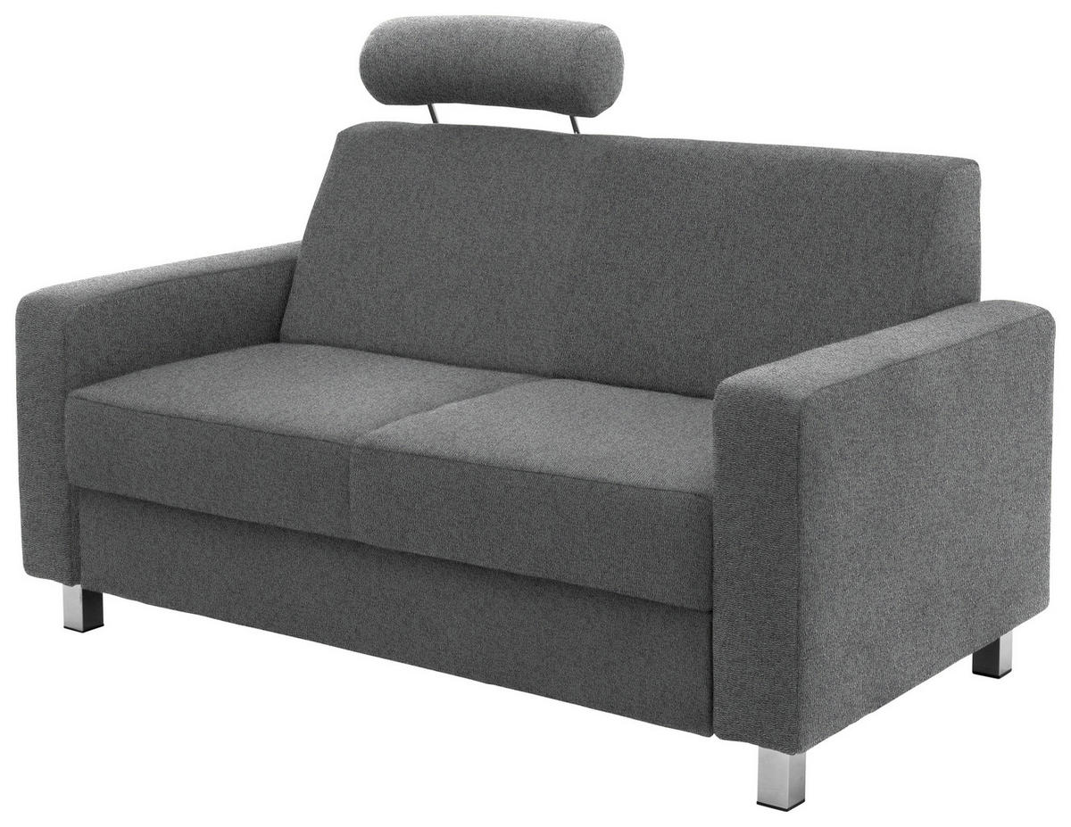 2-SITZER-SOFA in Flachgewebe Grau  - Chromfarben/Grau, Design, Textil/Metall (158/83/85cm) - Xora